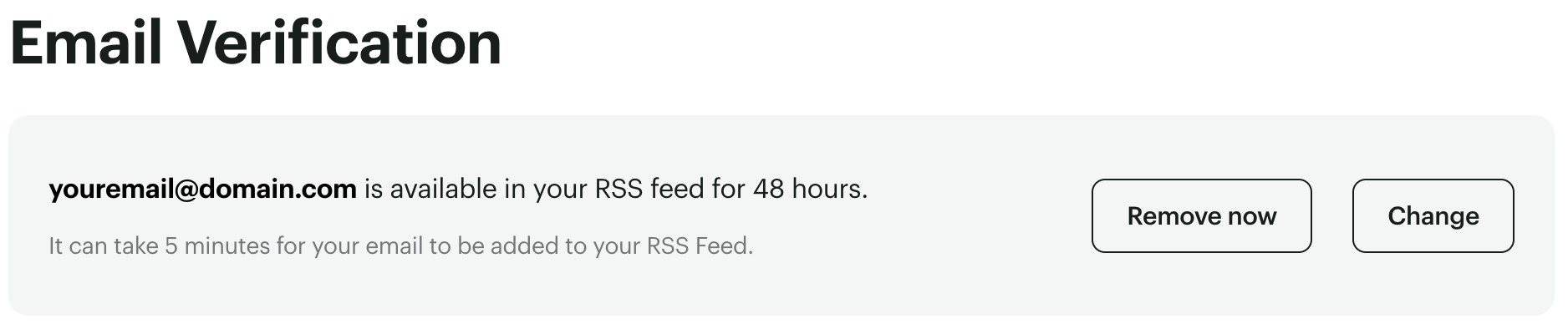 Buzzsprout - Email added confirmation